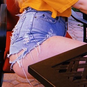 Kylie Jenner Inspo Distressed Denim Shorts